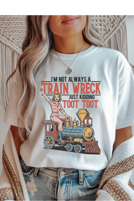 Wholesale Blush Theory - Train Wreck #2 - White Gildan Tee