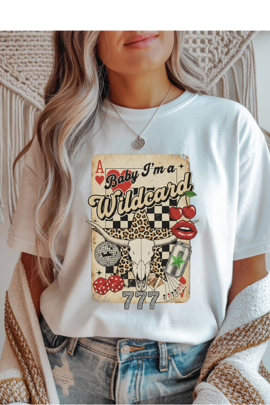 Wholesale Pink - Wild Card #6 - White Gildan Tee
