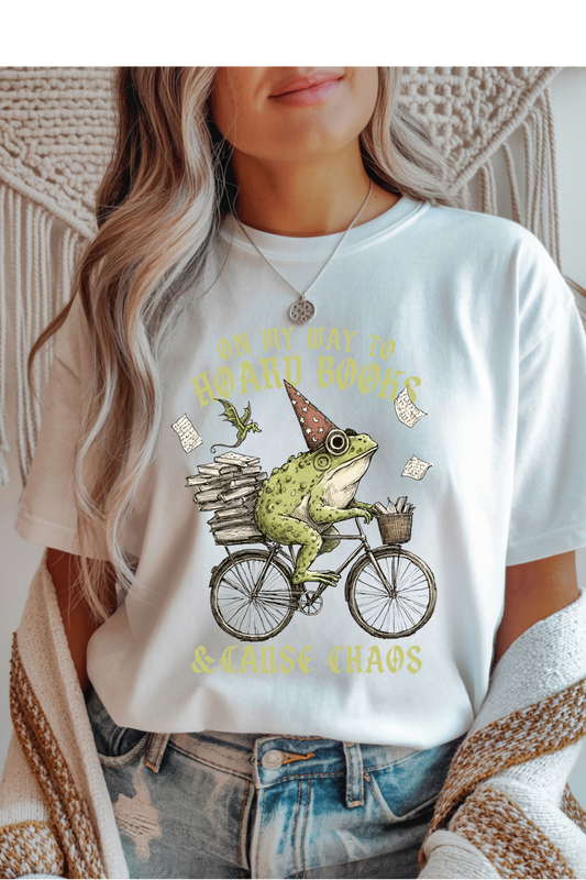Wholesale Pink - Hoard Books, Cause Chaos #9 - White Gildan Tee