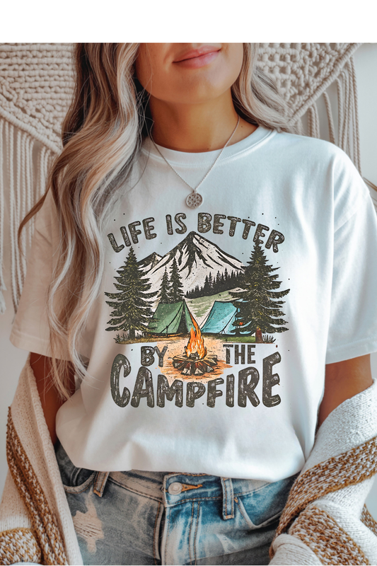 Wholesale Indigo - By The Campfire #2 - White Gildan Tee