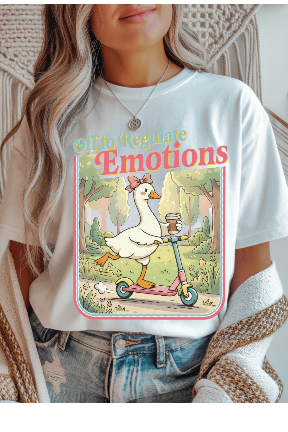 Wholesale Earth - Off to Regulate Emotions #1 - White Gildan Tee