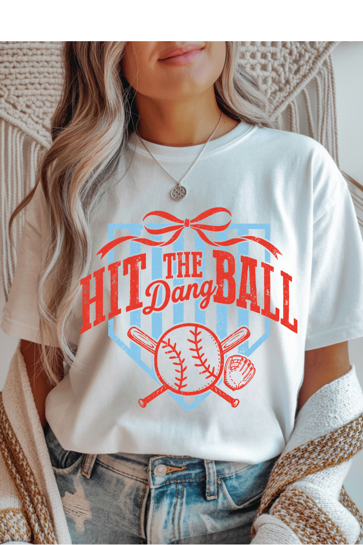 Wholesale Earth - Hit The Dang Ball #7 - White Gildan Tee