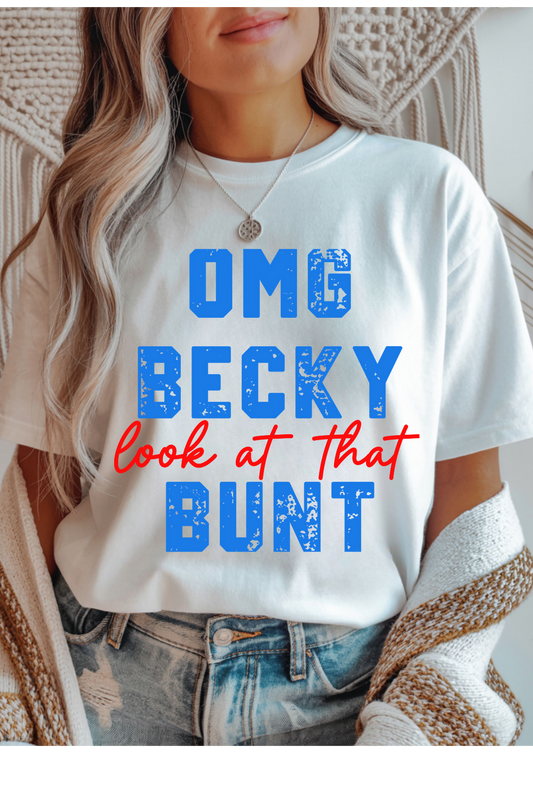 Wholesale Black & Teal - OMG Bunt #2 - White Gildan Tee