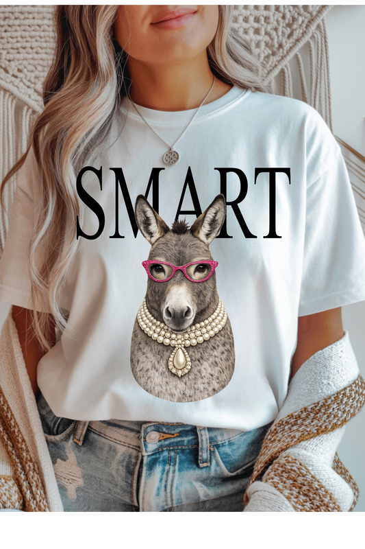 Wholesale Black & Teal - Smart Ass #5 - White Gildan Tee
