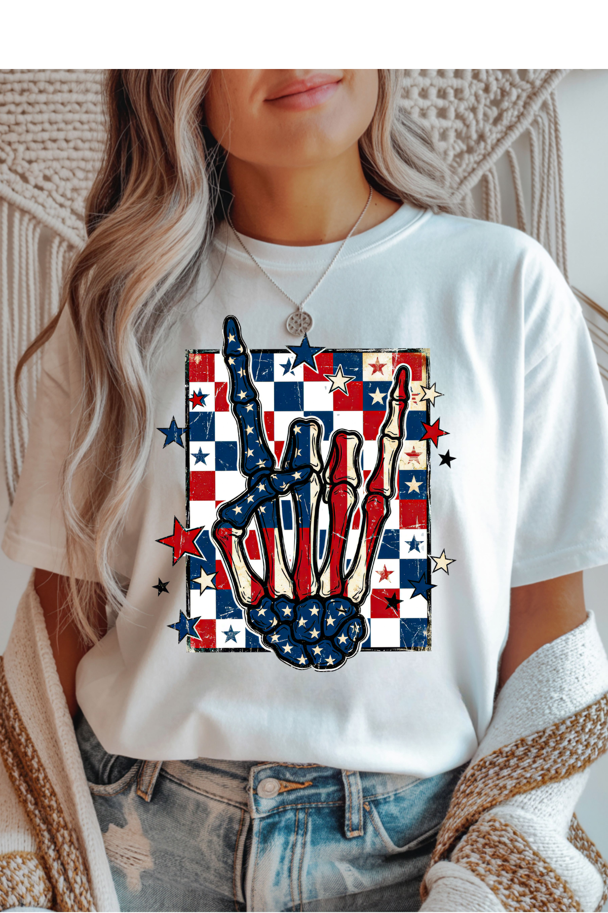 Wholesale Memorial Day - American Rock N Roll #2 - White Gildan Tee