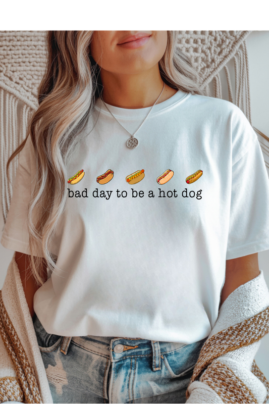 Wholesale Memorial Day - Bad Day To be A Hotdog #3 - White Gildan Tee