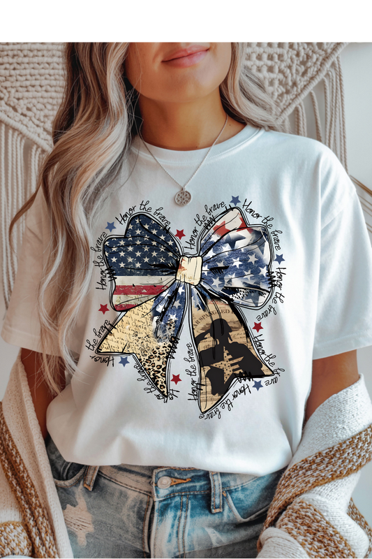 Wholesale Memorial Day - Honor the Brave #6 - White Gildan Tee