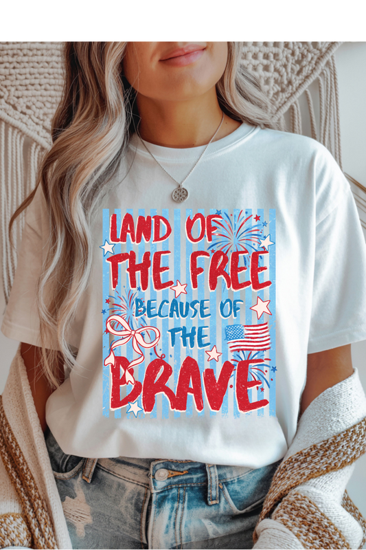 Wholesale Memorial Day - Land Of The Free #7 - White Gildan Tee