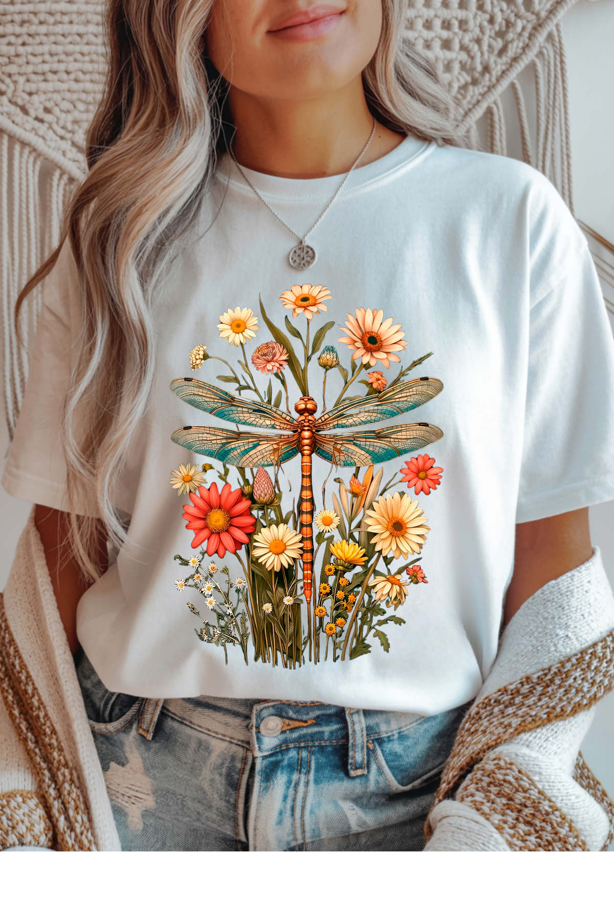 Wholesale Sun-Sational - Vintage Dragonfly #10 - White Gildan Tee