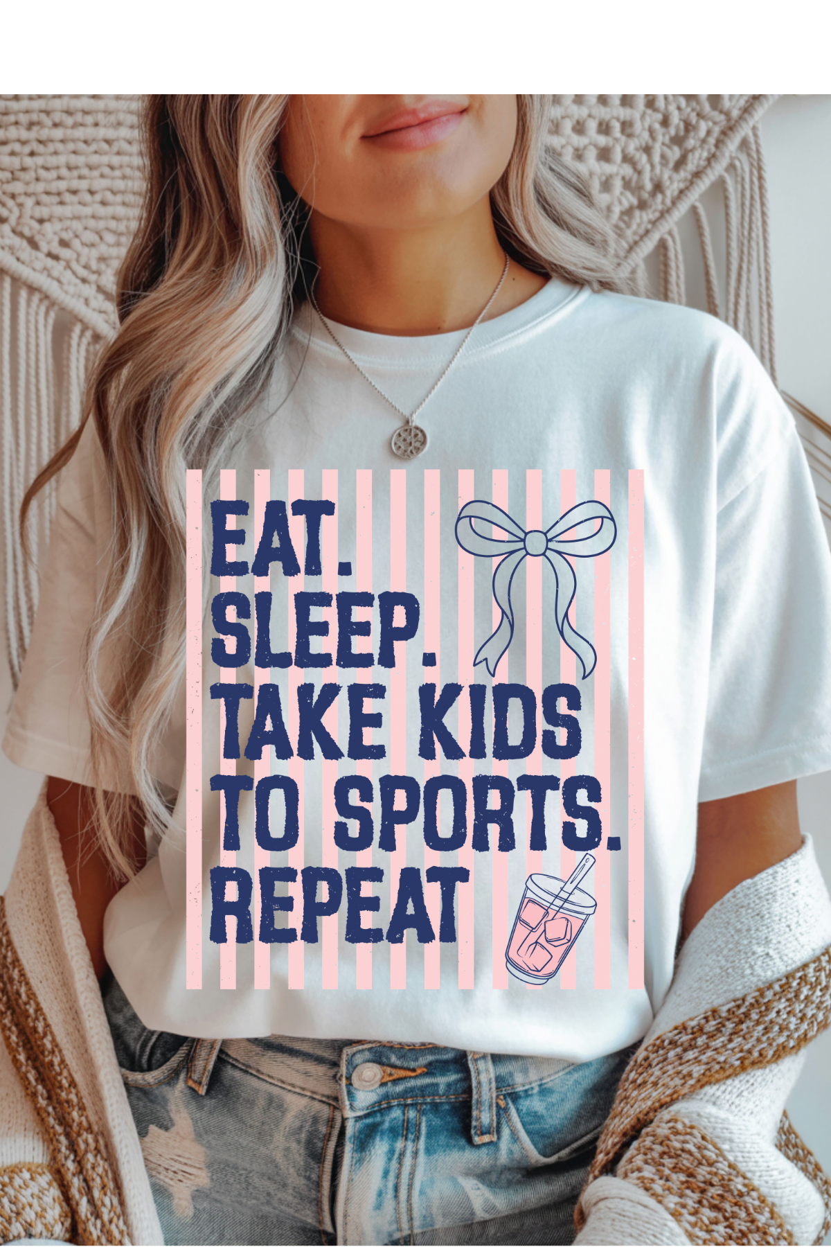 Wholesale Sunsational - Eat Sleep Sports #4 - White Gildan Tee