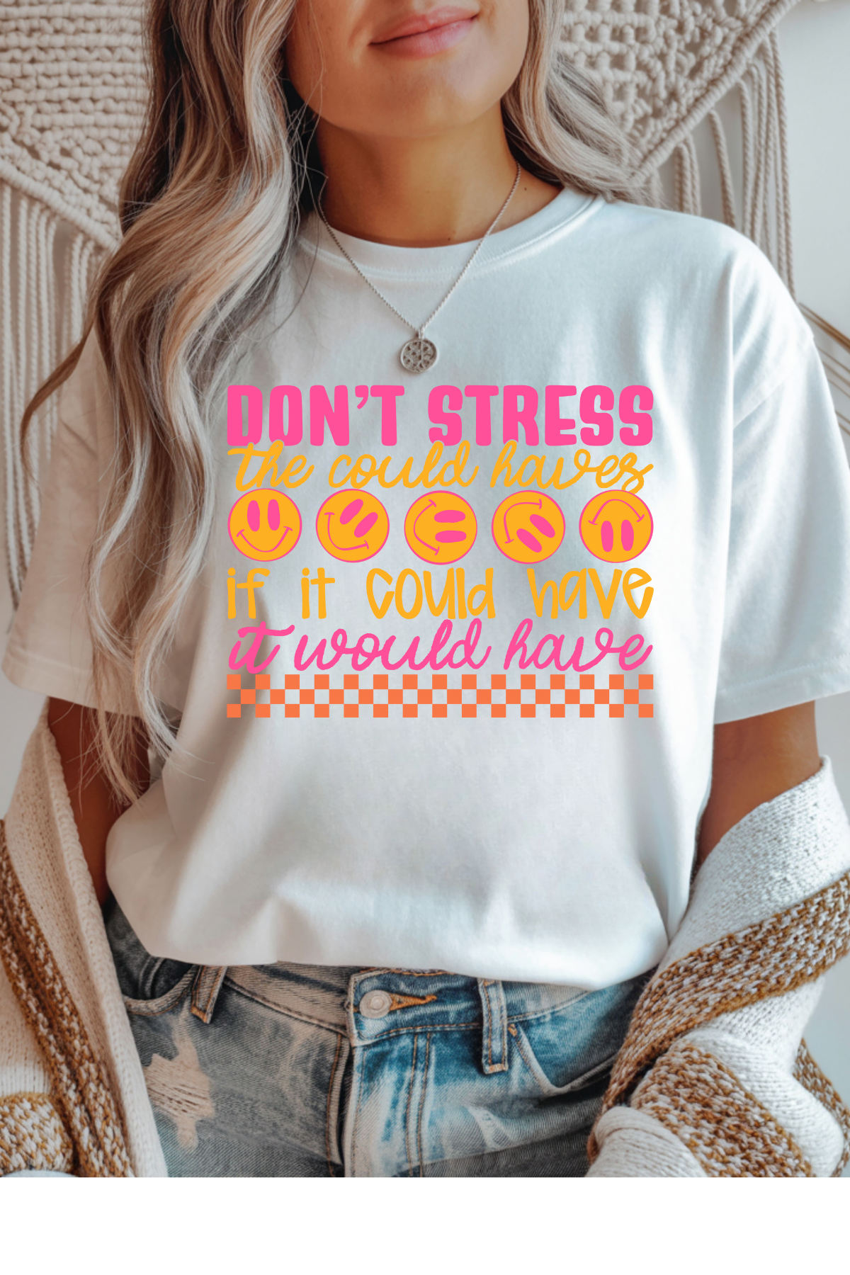 Wholesale Rooted in Spring - Don't Stress #5 - White Gildan Tee
