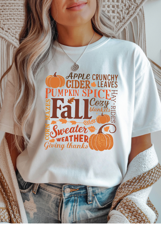 Wholesale Fall Whimsey - Words of Fall #8 - White Gildan Tee