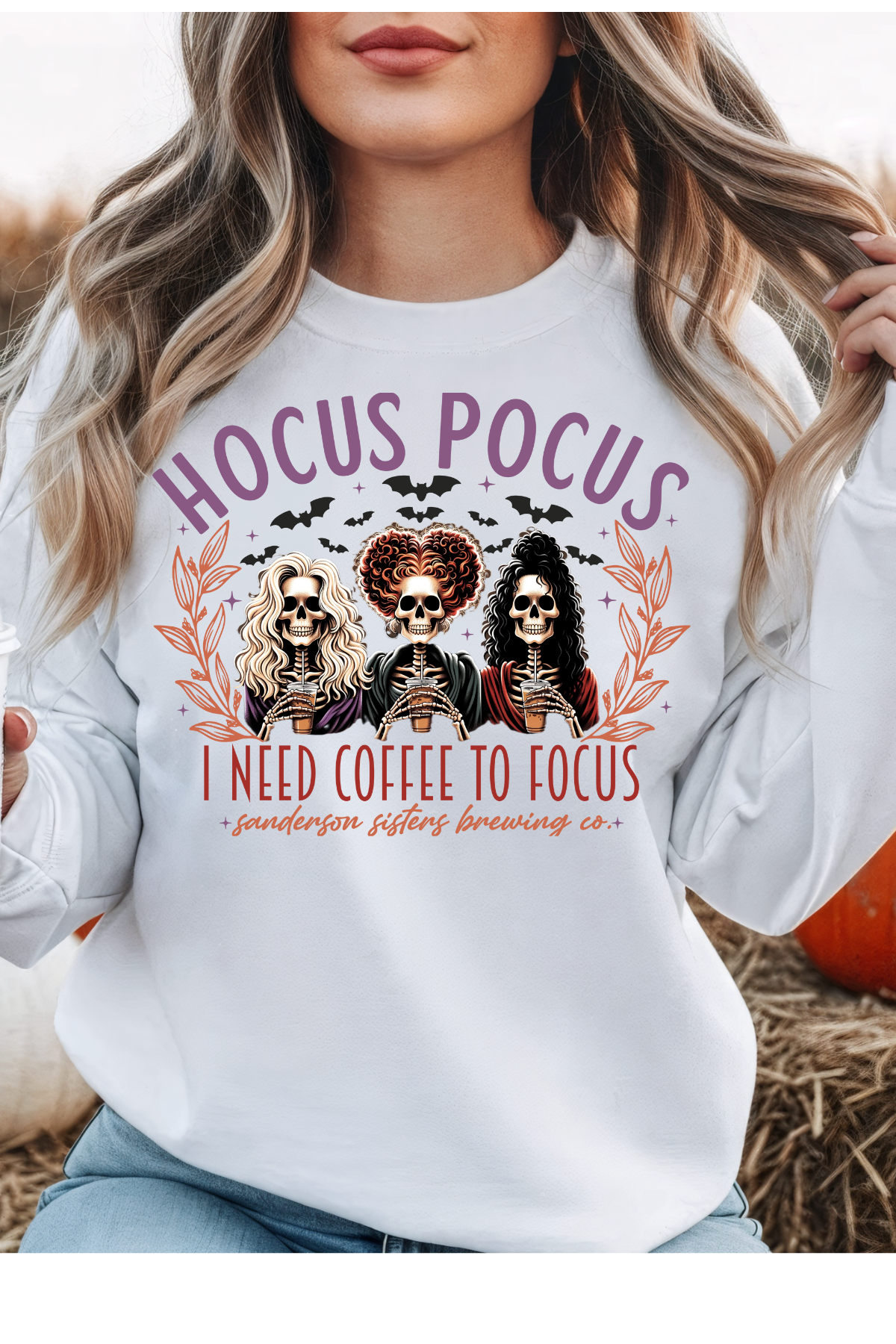 Wholesale Mulberry Nights - Hocus Pocus #1 - White Gildan Sweatshirt