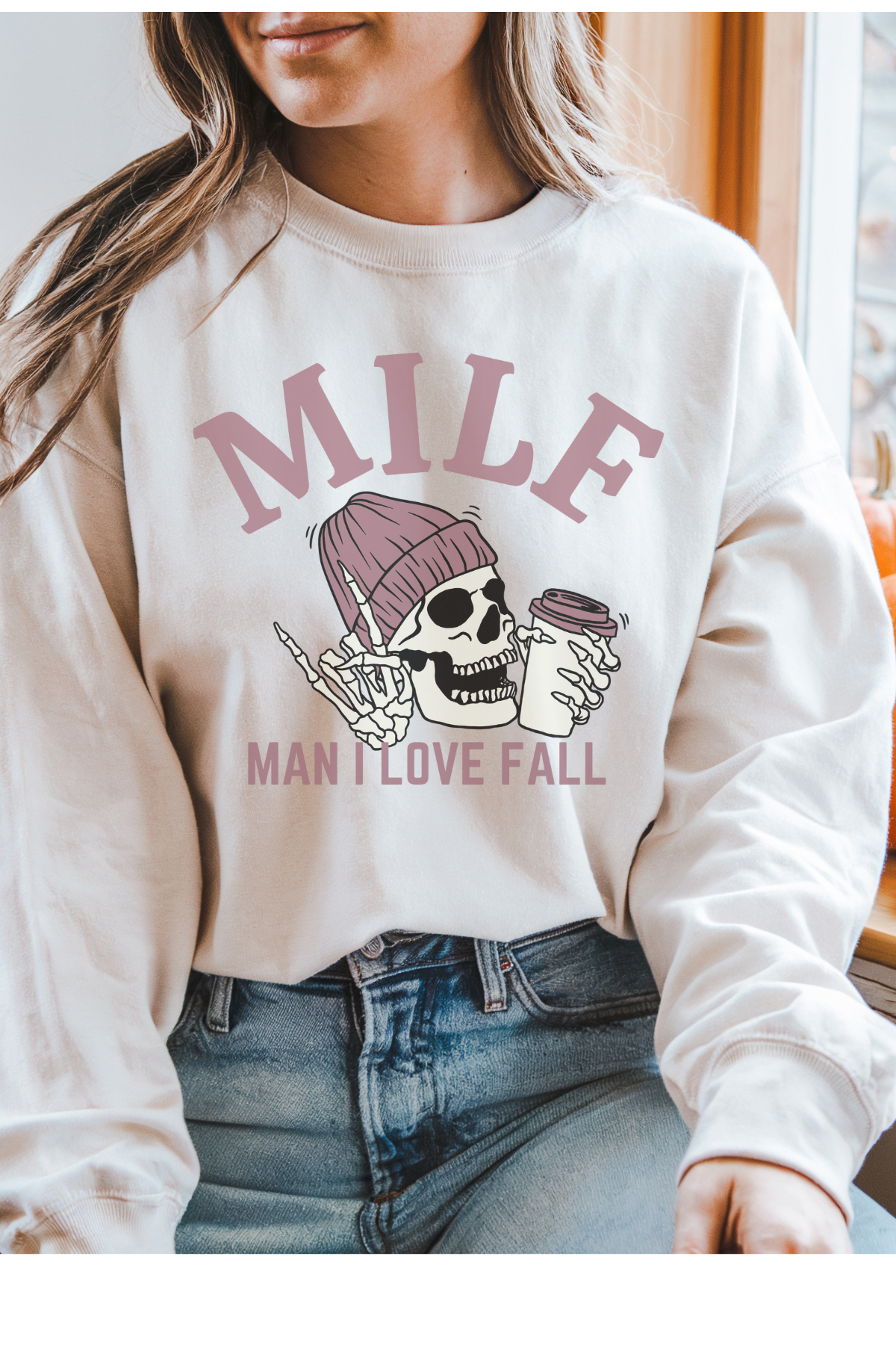 Wholesale Mulberry Nights - M.I.L.F. #6 - White Gildan Sweatshirt
