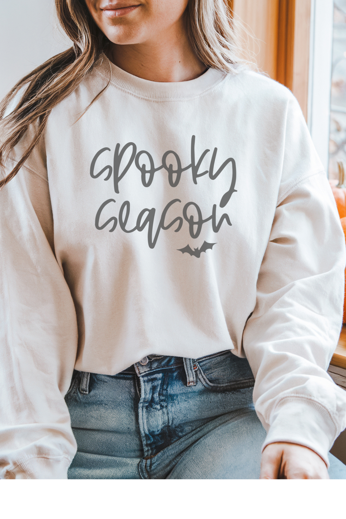 Wholesale Mulberry Nights - Spooky Season #10 - White Gildan Sweatshirt