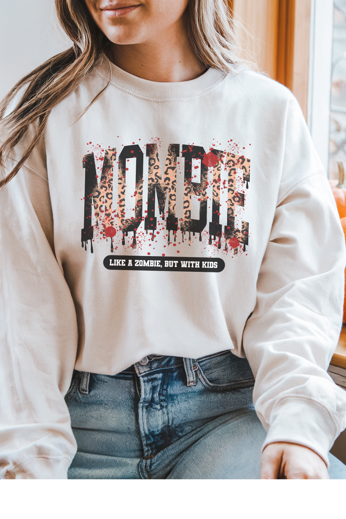 Wholesale Let the Games Begin - Mombie #3 - White Gildan Sweatshirt