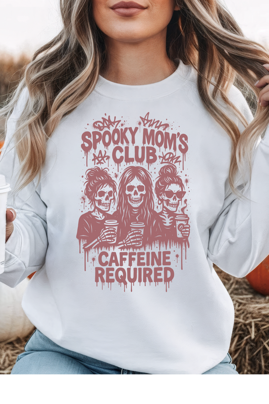 Wholesale Golden Hour - Spooky Moms Club #8 - White Gildan Sweatshirt
