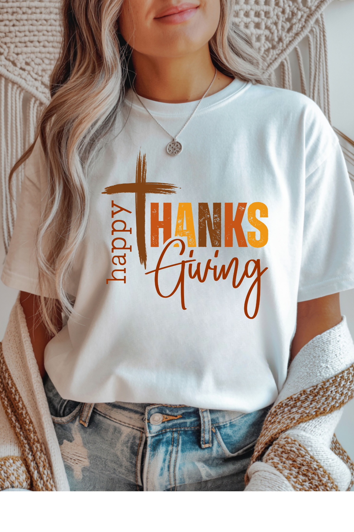 Wholesale Shadows & Spots - Thanksgiving #8 - White Gildan Tee