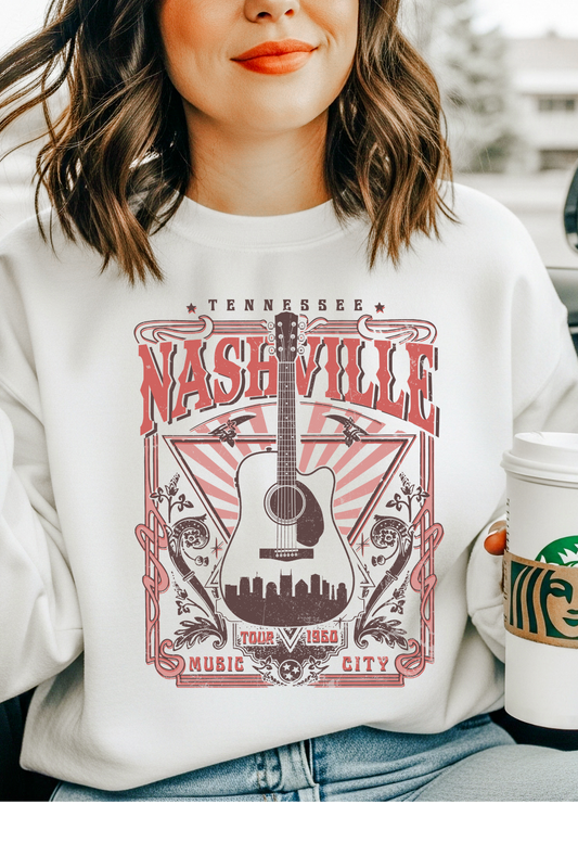 Wholesale Blush - Nashville #2 - White Gildan Sweatshirt