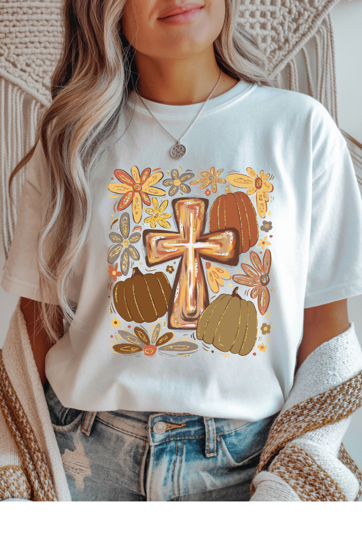 Wholesale Blush - Fall Harvest #9 - White Gildan Tee
