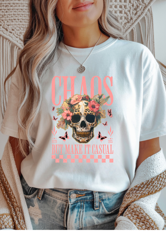 Wholesale RoseWater Glow - Casual Chaos #6 - White Gildan Tee