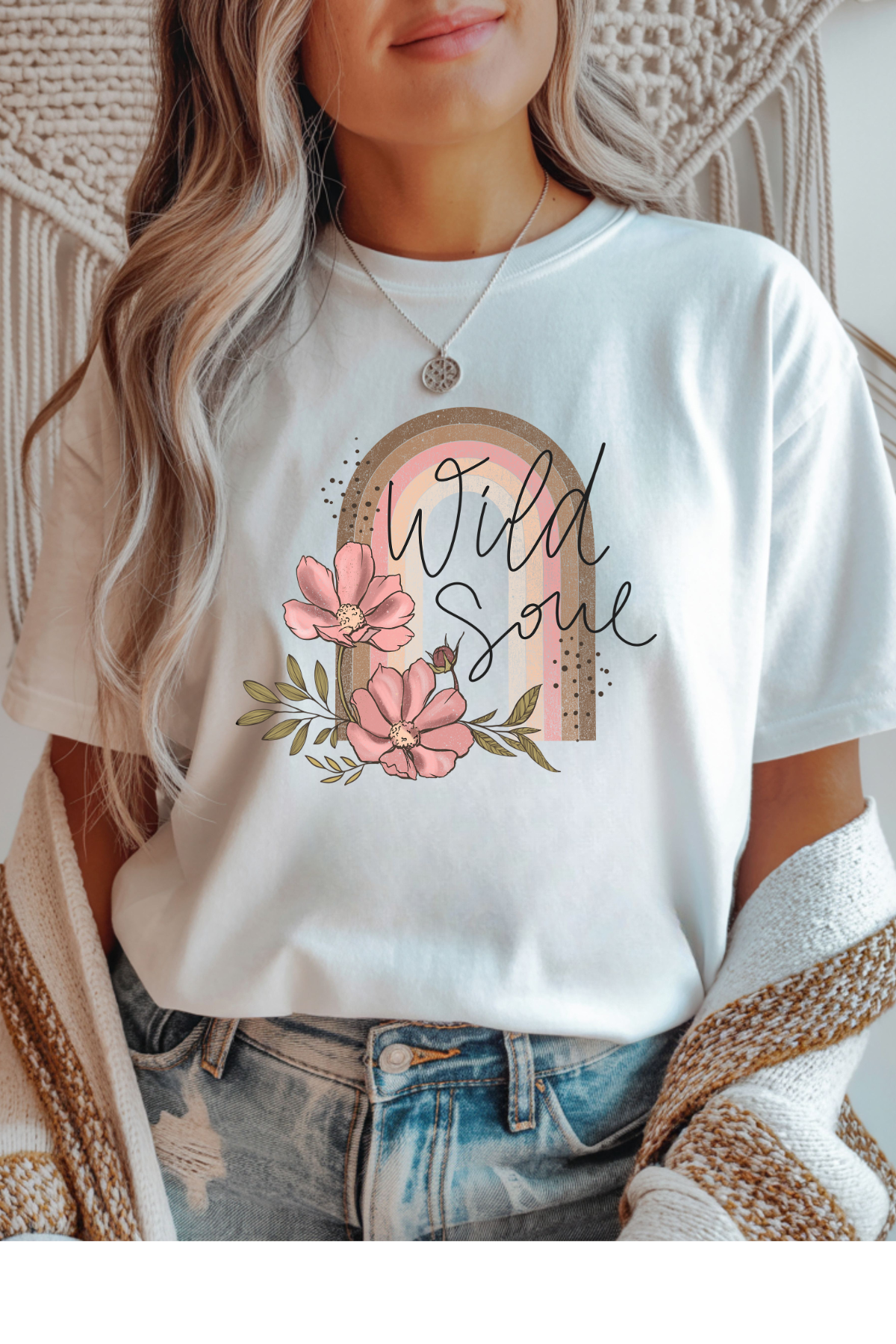 Wholesale RoseWater Glow - Wild Soul #7 - White Gildan Tee