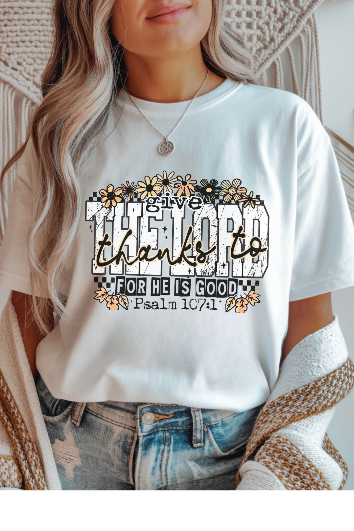Wholesale Fall Whimsey - Give Thanks #5 - White Gildan Tee