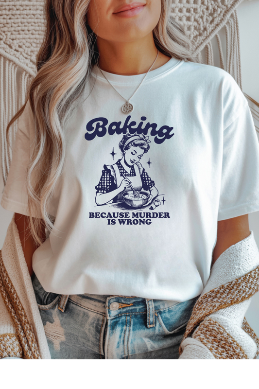 Wholesale Flower Power - Baking #7 - White Gildan Tee