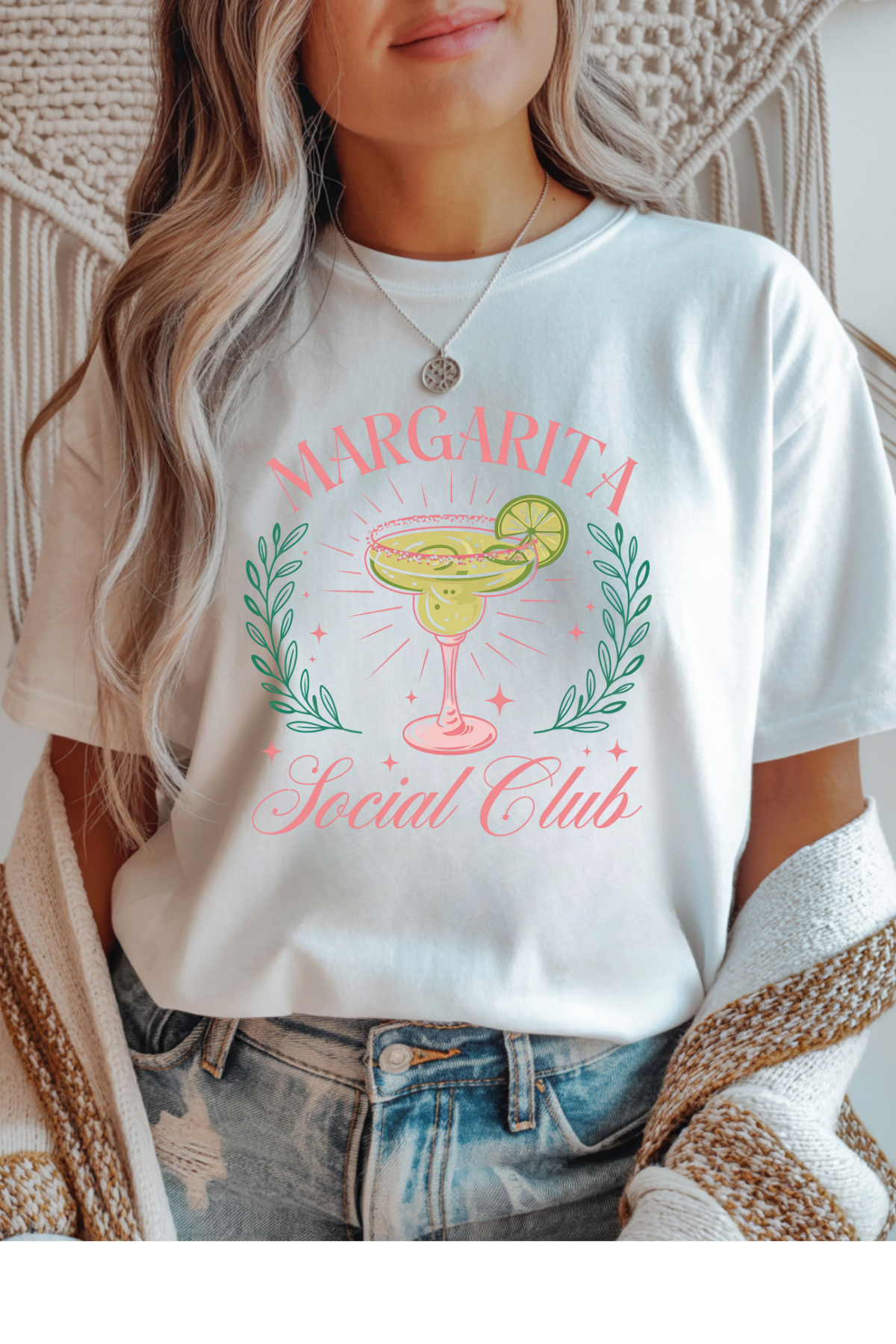 Wholesale Flower Power - Margarita Social Club #11 - White Gildan Tee
