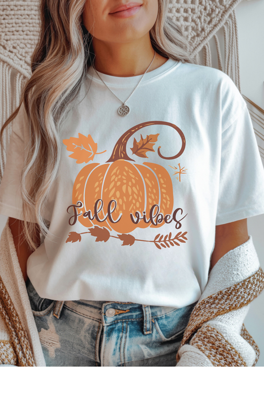 Wholesale Fall Whimsey - Fall Vibes #6 - White Gildan Tee