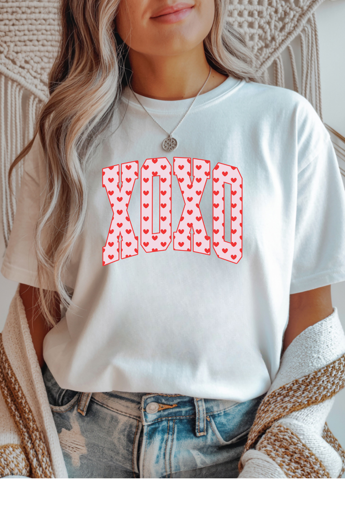 Wholesale Valentine's Day - XOXO #5 - White Gildan Tee