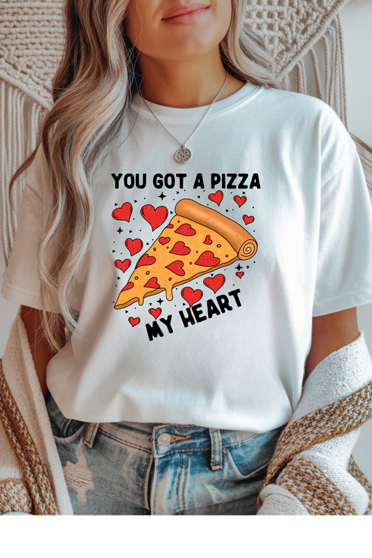 Wholesale Valentine's Day - Pizza My Heart #9 - White Gildan Tee