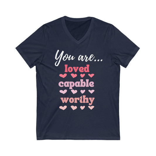 Wholesale You are loved capable and worthy Graphic Tee - Asphalt Tee