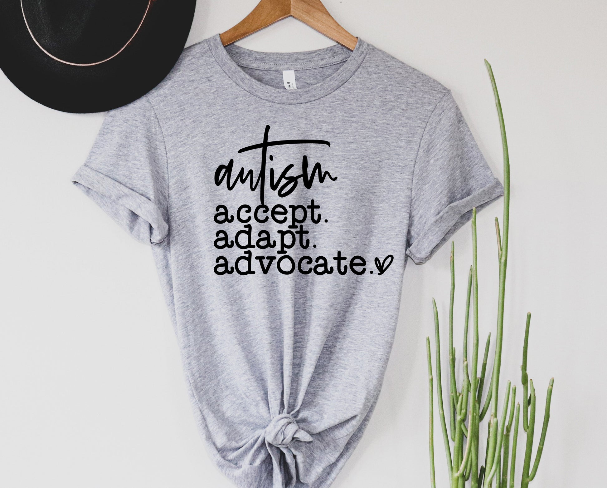 Wholesale Accept Adapt Advocate Graphic Tee - Heather Dust