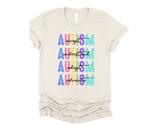 Wholesale Accept Understand Adapt Advocate Graphic Tee - White Tee