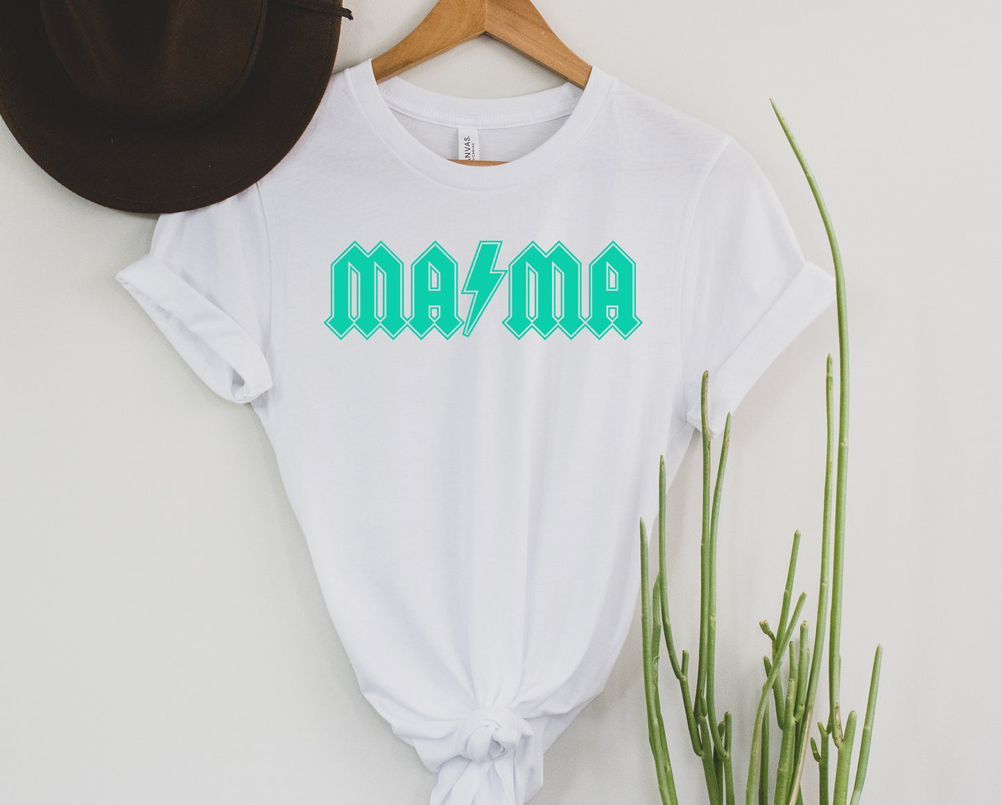 Wholesale Teal Rocker mama Graphic Tee - Heather Sand
