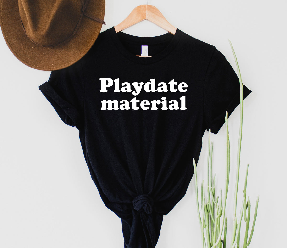 Wholesale Playdate Material - ADULT Graphic Tee - Black