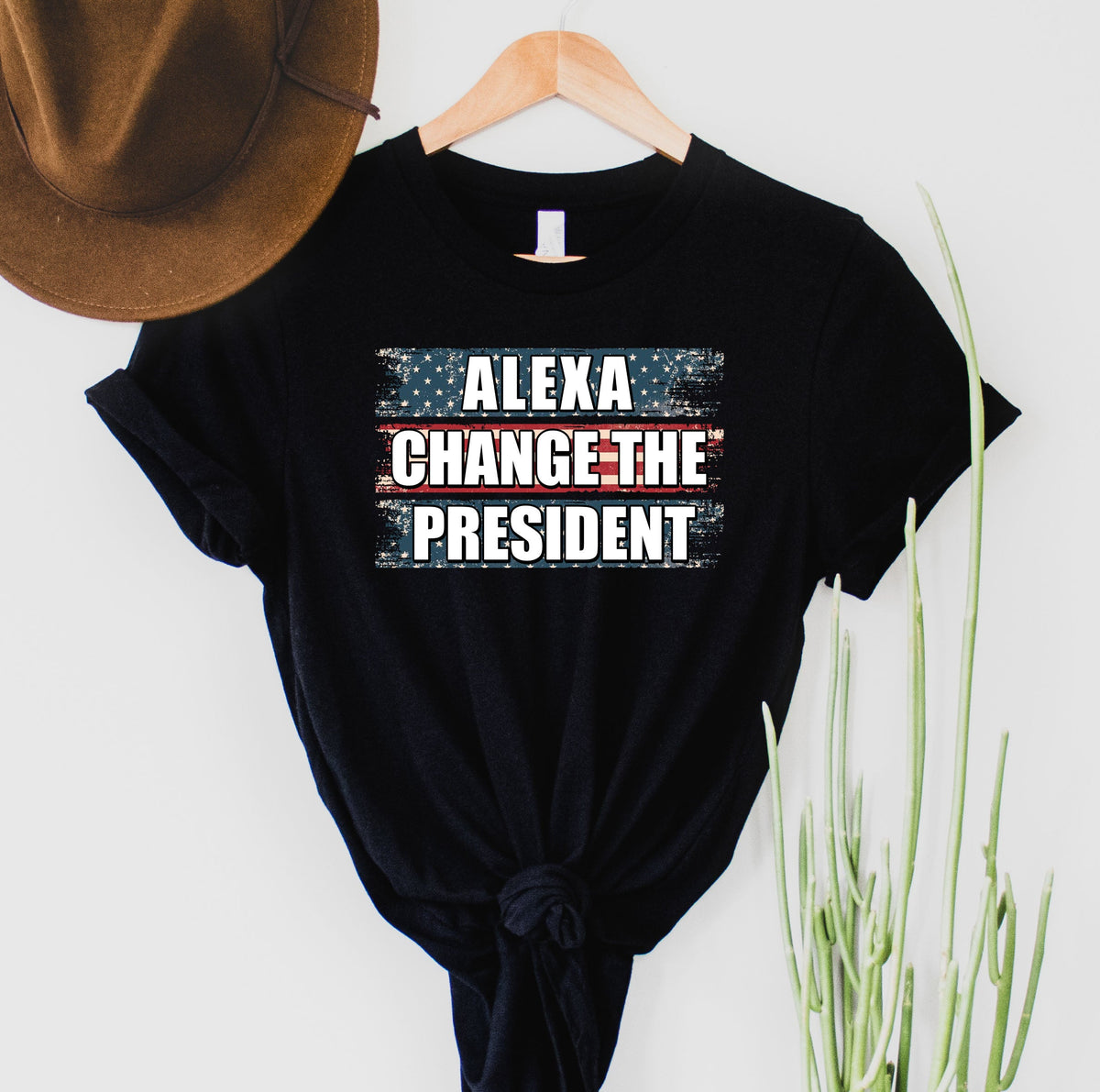 Wholesale Alexa, change the president Graphic Tee - Black