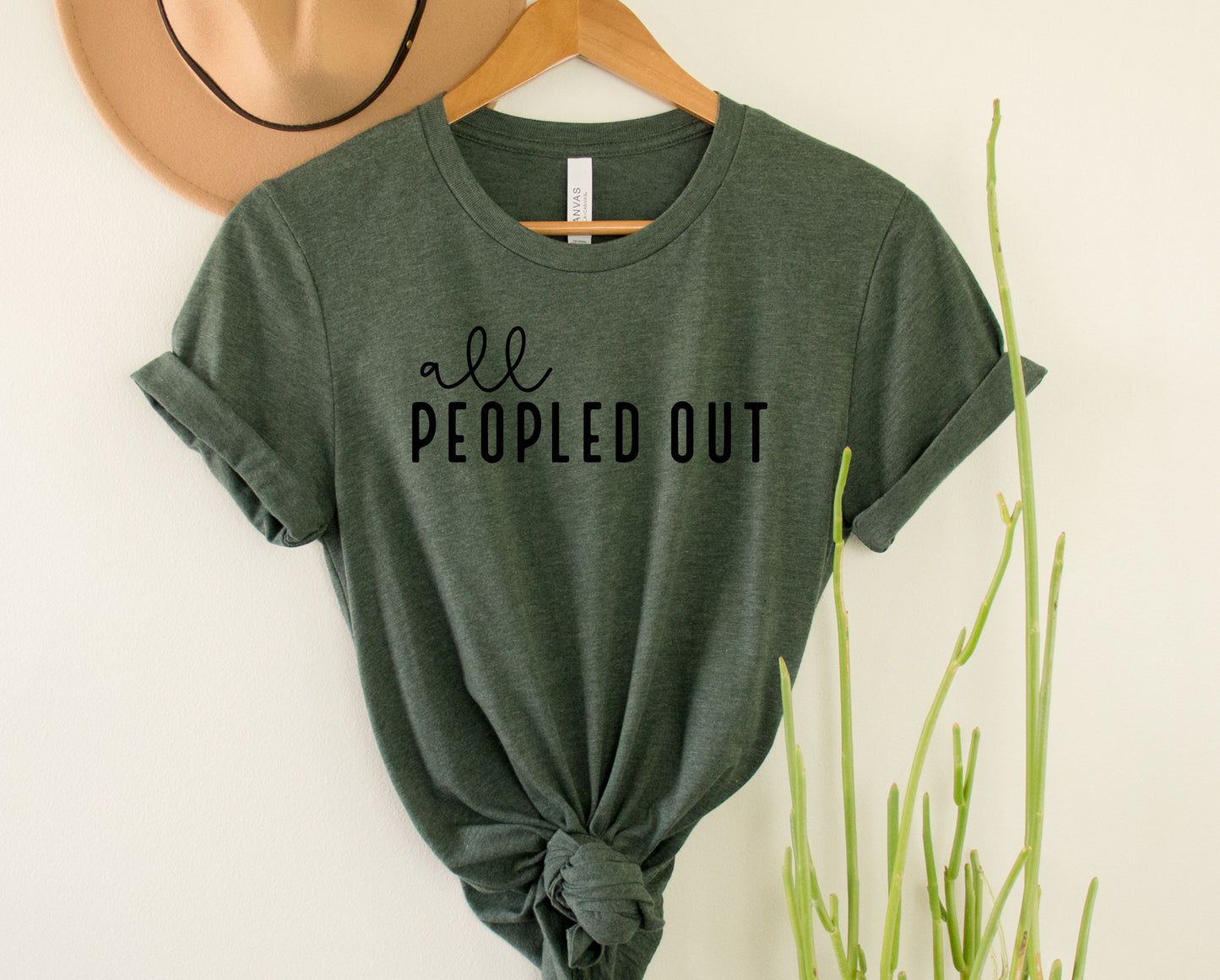 Wholesale All Peopled Out Graphic Tee - Heather Forest