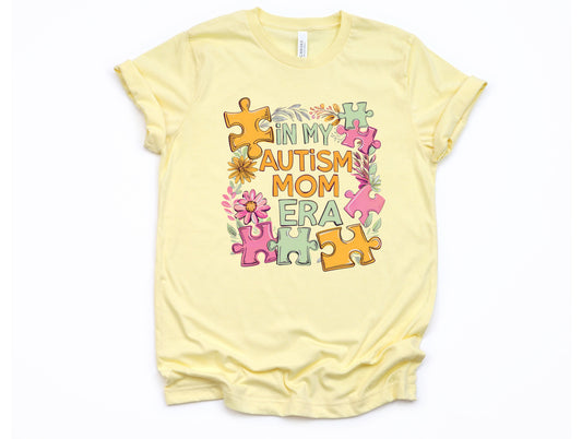 Wholesale Autism Mom Era Graphic Tee - White Tee