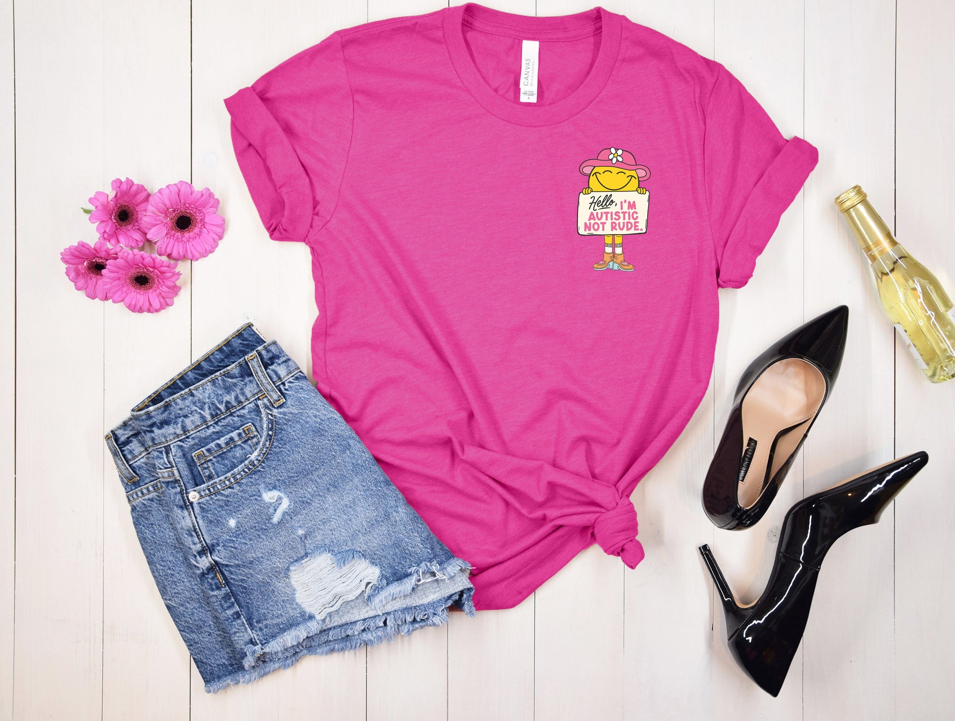 Wholesale Autistic Not Rude Graphic Tee - White Tee