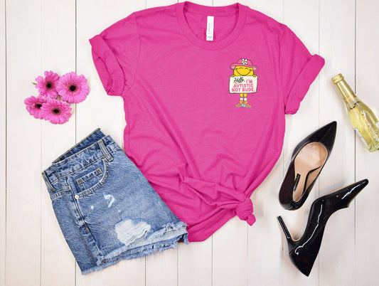 Wholesale Autistic Not Rude Graphic Tee - White Tee