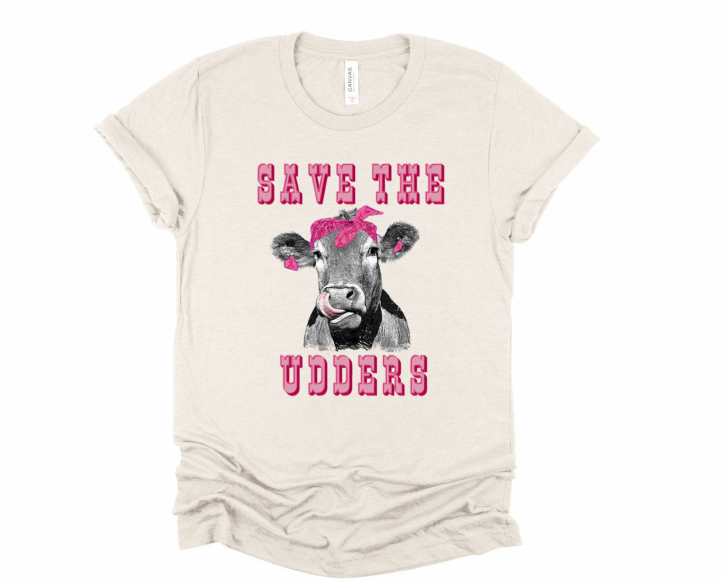 Wholesale Save the Udders Graphic Tee - Heather Sand