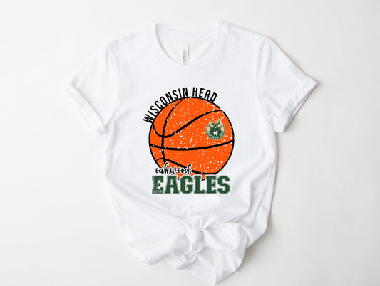 Wholesale Basketball Herd Graphic Tee - White Tee