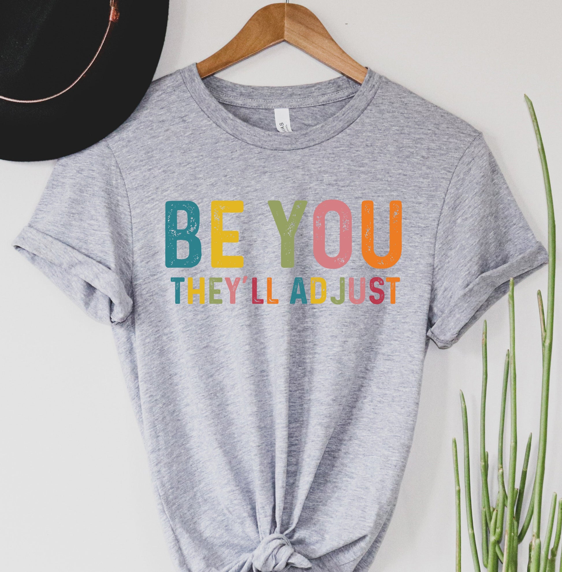 Wholesale Be You, They'll Adjust Graphic Tee - Gray