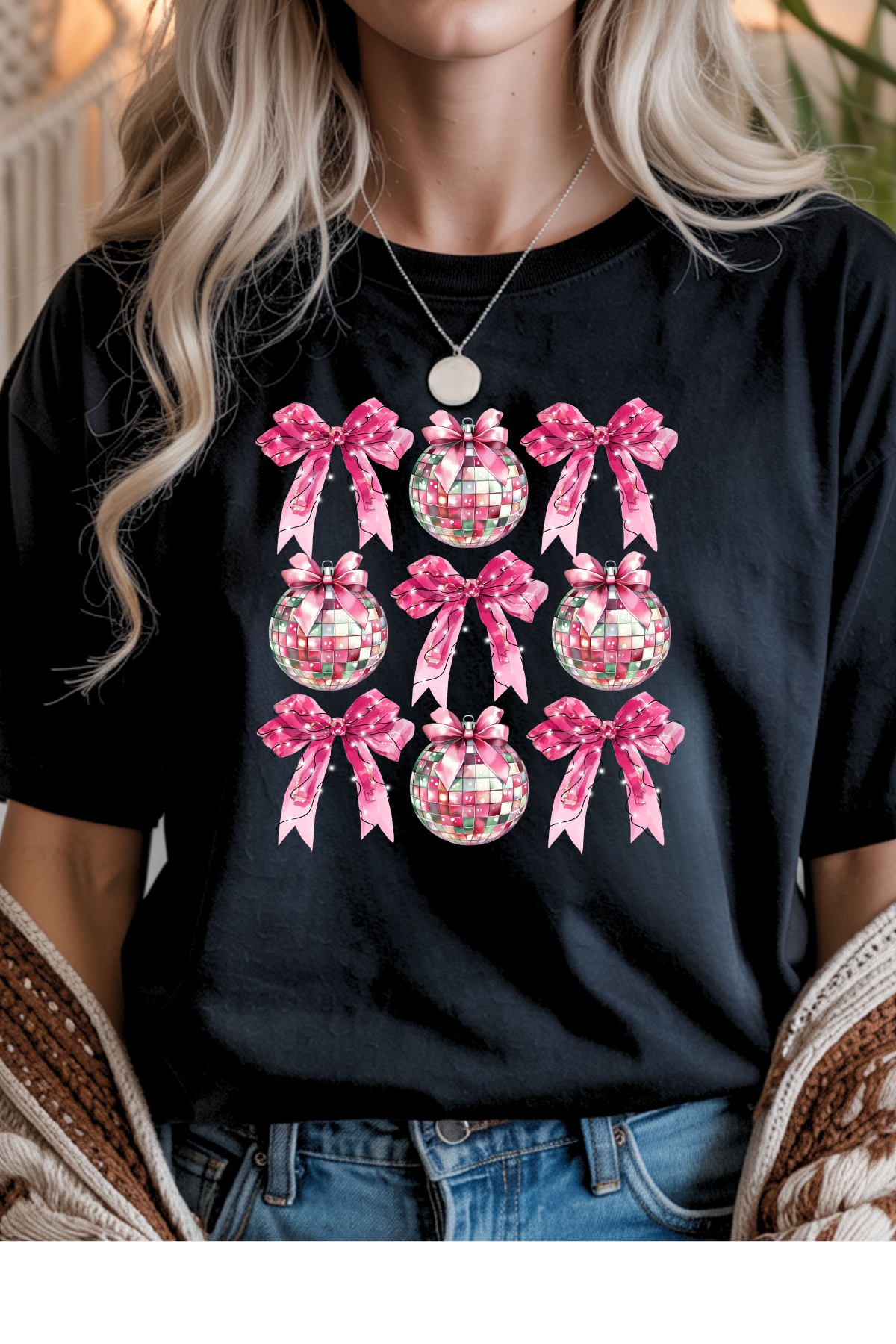Wholesale New Year - Pink Coquette #2 - Black Gildan Tee