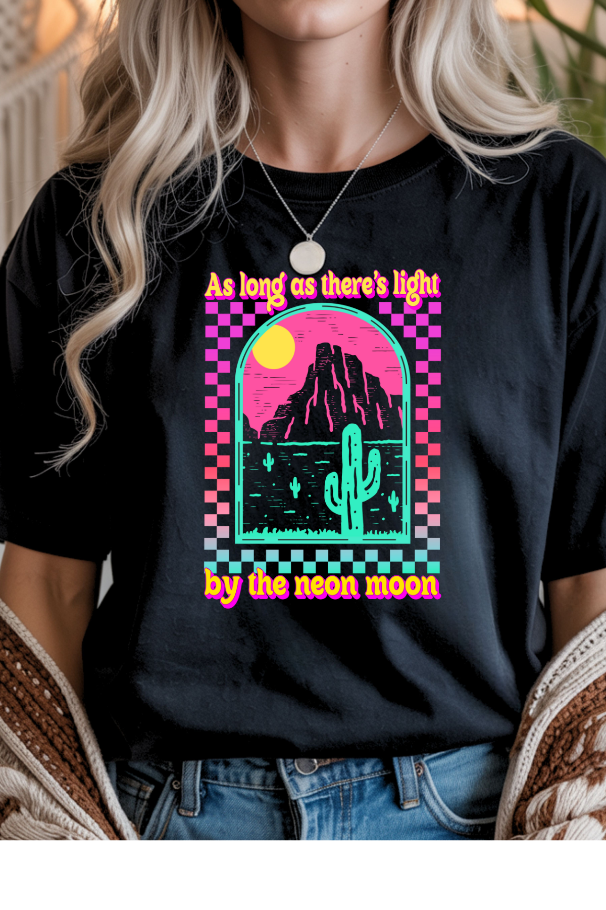 Wholesale Rooted in Spring - Neon Moon #7 - Black Gildan Tee