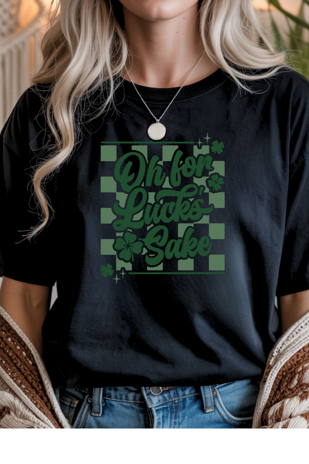 Wholesale Sahara Spring - Oh For Lucks Sake #4 - Black Gildan Tee