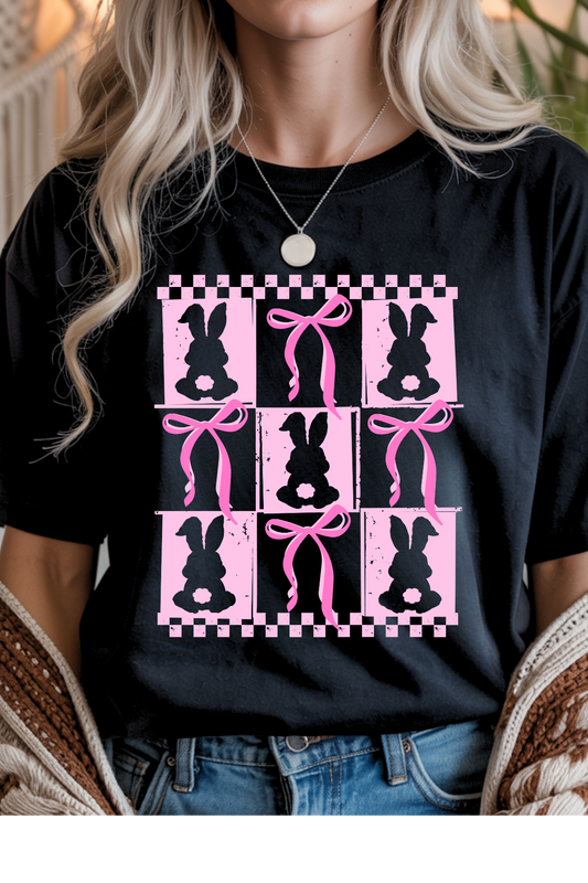 Wholesale Fern & Floral - Bunny Bows #1 - Black Gildan Tee