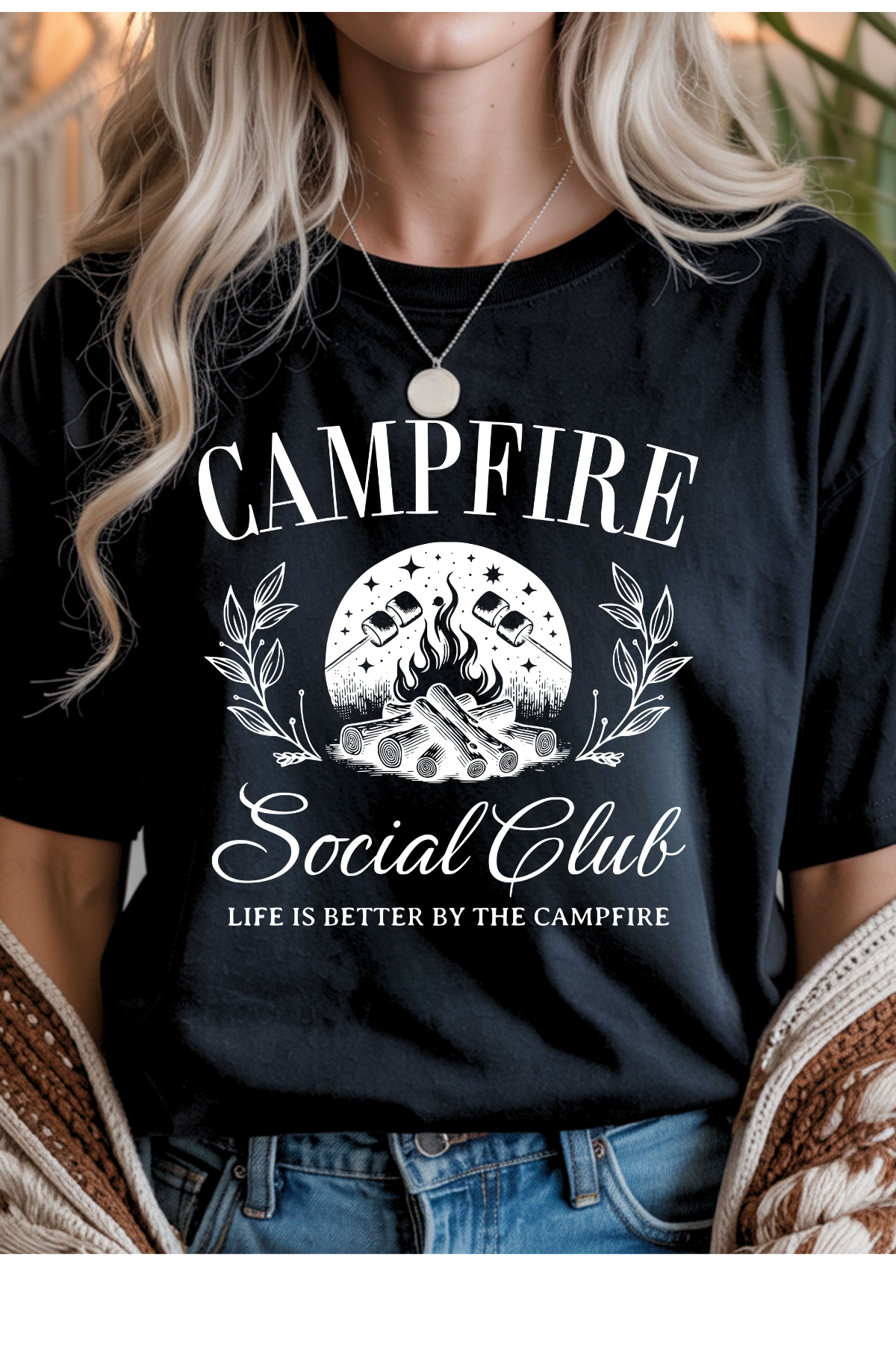 Wholesale Royal Queen - Campfire Social #2 - Black Gildan Tee